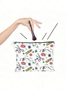 1pc Funny Sewing Machine Cosmetic Bag, Sewing Gift, Zipper Pouch, Travel Organizer Bag, Beauty Gift Set For Female Friends, Women Toiletry Makeup Bag Travel Essentials Travel Accessories Travel Must Haves