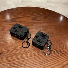 Heart/Cross/Musical Note/Lion Design Shockproof Protective Case Compatible With Apple Wireless Earphones - 109 Black Heart - View 2