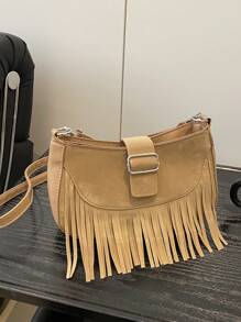 1 Pc New Style Girls' Solid Color Unique Design Magnetic Closure Crossbody Bag With Adjustable Strap, Fashionable And Niche For Daily Commute, Shopping, Outings, And Friend Gifts - A - View 3