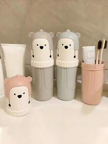 1 Giá đựng bàn chải đánh răng có nắp, dùng cho các cặp đôi/ký túc xá/nhà riêng/phòng tắm, cốc nhựa súc miệng, giá để bàn chải đánh răng, đồ dùng phòng tắm, hộp đựng kem đánh răng, cốc đựng bàn chải đánh răng, phụ kiện du lịch di động sáng tạo - Nhiều màu - Xem 5
