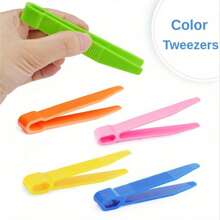 Plastic Tweezers, 5 Colors, Suitable For Delicate Beads, Plants, Insects Tool Kit (Random), Easter Gift