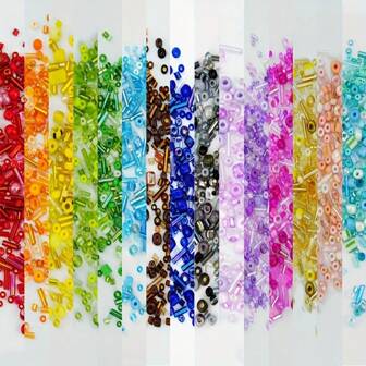 Insomnia Star Assorted Glass Beads - Vibrant Colors, Mixed Sizes (1Mm-4mm), Ideal For DIY Jewelry & Crafts, Embroidery And Beading Supplies