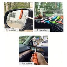 Limpiacristales para espejos laterales, Limpiacristales para espejos retrovisores de coche, Limpiacristales retráctil para espejos retrovisores de coche, Limpiacristales para espejos retrovisores de coche, Limpiacristales retráctil de vidrio auto, Limpiador de agua con varilla telescópica larga, Herramienta de limpieza portátil, Limpiacristales para espejos laterales de coche, Limpiacristales retráctil para espejos retrovisores, Accesorios portátiles para interior y exterior de vehículos para clima lluvioso y neblinoso, Limpiador de ventanas de coche portátil y cepillo para nieve