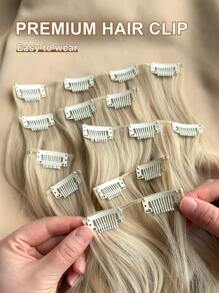 Clip In Hair Extensions 16 CLips 22 Inch Long Water Wave Hair Extension For Women Full Head Synthetic Hair Extensions Hairpieces 7 PCS Set