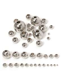 50pcs 3 4 5 6 8mm Stainless Steel Isolation Beads Ball Ornament Loose Seed Beads For DIY Bracelet Jewelry Making Supplies - Stainless Steel Spacer Beads - View 15