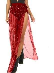Faldas Transparente Galaxia Bohemio - Rojo - Ver 2
