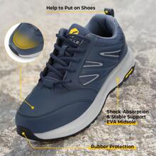FitVille Men's Extra Wide Fit Hiking Shoes Walking Trekking Trainers With Arch Support Outdoor - Navy Blue - View 7