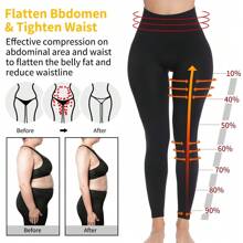 Anti-Cellulite Legging Women Slimming High Waist Tummy Control Shapewear Shaping Leggings Body Shaper Pants - 黑色 - 查看 4
