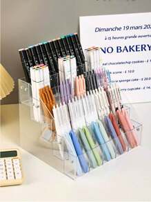 1 pièce Support d'affichage de stylo neutre en acrylique, support incliné de bureau en acrylique transparent pour stylo, organisateur et présentoir de stylo polyvalent pour magasin de papeterie