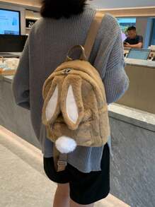 Plush Rabbit Backpack,Long Ear Rabbit Soft Plush Backpack, Large Size Women's Plush Crossbody Bag Backpack,Cartoon Bookbag For Teen Girls Lolita, Cute And Lovely. The Bag Is Made Of Skin-Friendly And Soft Plush Fabric, With Sweet Color Matching For Both Aesthetics And Security,Perfect For Daily Leisure, Parties, Dates