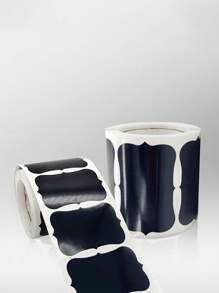 300/120pcs Black PVC Reusable Waterproof Labels, Handwritten Removable Adhesive-Free Label Sticker For Kitchen Organization,School Supplies,Back To School