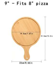 1pc 6-13 Inch Bamboo Wood Pizza Peel Paddle, Circular Baking Tray, Food Serving Platter For Pizza, Bread, Steak, Fruit, Cheese, Pizza/Fruit Cutting Board, Pancake Tray, Baking Kitchen Utensil, Back To School Supplies