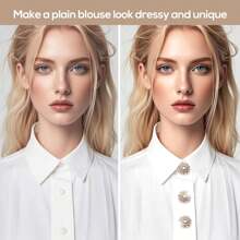 5/3/1pc Women Rhinestone Button Set, Gold/Silver Crystal Detachable Button Decor Clips For Shirts, Apparel DIY, Festive Decorations (Buttons Included)