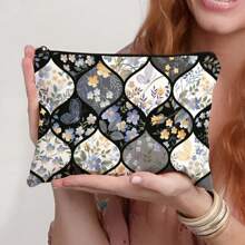 Adorable Owl Print Cosmetic Organizer - Lightweight & Portable Travel Bag For Makeup, Toiletries, Phone & Pencils - Durable, Stylish & Multi-Purpose, Perfect Party Gift - Army Green - View 1