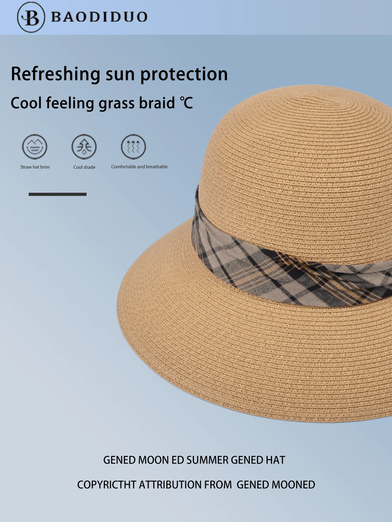 Ladies Elegant Fashion Straw Sun Hat With Wide Brim, High-End Casual Beach Hat, Suitable For Summer, Sunproof And UV Protection - A - View 1