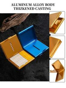 1 Pc Aluminum Slim Folio Cigarette Case Clip For 20 Cigarettes Creative Gold Cigarette Case Gift For Men