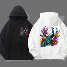 1/2/3 件孔雀和花卉图案热转印贴纸 - 可水洗，适用于 T 恤、口罩、背心、夹克、连帽衫、枕头、牛仔裤、背包 - 彩色 - 查看 9