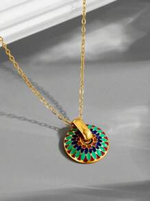 New Fashionable Paint Drip Necklace And Earring Jewelry Set, Stainless Steel Earrings For Women