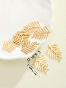 8pcs Leaf Charm Earring Accessories - Brass - View 4