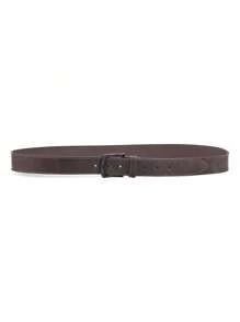 Men's Use Young Leather Casual Belt Durable Adjustable Black Buckle - 鏽棕色 - 查看 7