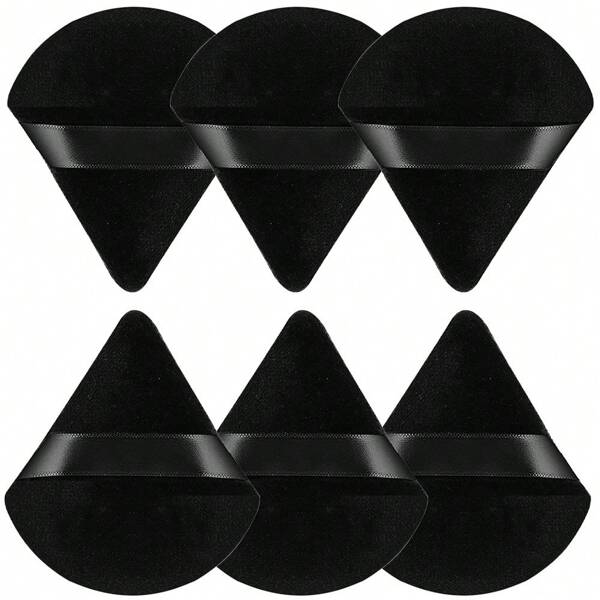 6 pezzi Cuscinetti per cipria morbidi per il viso, cuscinetti per cipria triangolari per cipria sciolta, cipria vellutata per viso, occhi e contouring, strumenti di bellezza e trucco, accessori per il trucco, cuscinetti, spugnette per trucco, cuscinetti per cipria, adatti per uso quotidiano, decorazione della stanza, vanità, viaggio, camera da letto