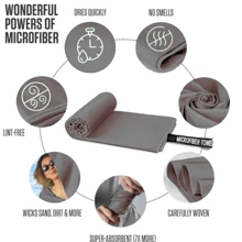 1 pezzo Asciugamano da campeggio monocromatico, asciugamano da viaggio in microfibra super assorbente e ad asciugatura rapida, asciugamano da spiaggia ultra morbido e compatto ad asciugatura veloce, adatto per nuoto, spiaggia, fitness, escursionismo, yoga, viaggi, zaini sportivi, con custodia con cerniera, accessori da spiaggia, galleggiante da piscina