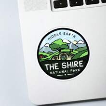 1/2/5件組 The Shire National Park 貼紙，正向勵志貼紙，適合筆電、水壺、汽車、滑板的自我關懷貼紙，鮮豔設計趣味搞怪，抗UV，適用於電腦、滑板、保溫杯，最適合貓奴的禮物 - 彩色 - 查看 5
