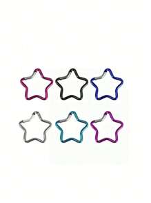 Aluminum Star Carabiner, Creative Spring Spring Hook Key Ring Keychain, Outdoor Camping Hiking Accessories - Multicolor - View 5