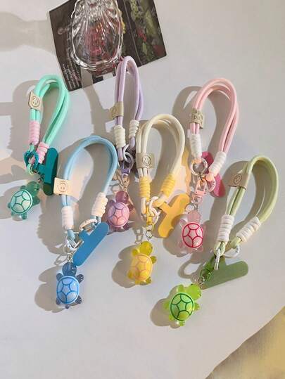 1 pieza Colgante de tortuga marina para teléfono - Correa para la muñeca hecha a mano, apta para teléfonos, cámaras, llaves - Accesorio de llavero con dije de tortuga marina lindo - Empaquetado en multicolor con clip para evitar pérdidas, regalo para madre, familia, amigos, cumpleaños, fiesta, accesorio para teléfono, cadena para teléfono