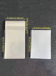 100/200 个 2.56 英寸 X3.54 英寸透明卡套，开口自封塑料袋，用于交易卡、相册卡、偶像/名人卡、生日、新娘、婚礼 - 彩色 - 查看 3