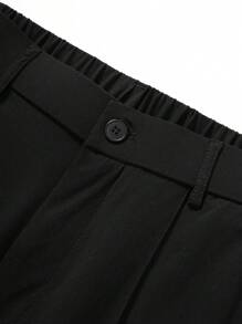 DK-MB 1pc Men's Stylish Elegant Gentleman High-End Trousers, Men's High-Grade Business Solid Color Versatile Commuter Slim-Fit Casual Pants, Golf Training Sweat-Wicking Pants, Ideal Gift For Husband Or Boyfriend - Black - View 5