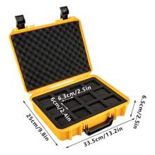 Portable Yellow Plastic Watch Box With 12 Compartments, Stainless Steel Lock Hole, Rounded Corners, 100kg Capacity For Watch Storage And Travel Back To School Dormitory Storage - Yellow - View 7