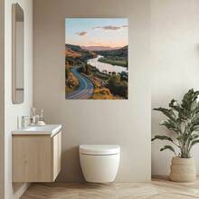 Canvas Print Wall Painting Sunset Forest Scenery Nature Wilderness Photography Realistic Mountain Scenery Color Green Super Suitable For Living Room, Bedroom, Office