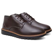 Kit Masculino 02 Pares De Bota Cano Médio Derby Amarração Solado Tratorado Acompanha Palmilha Brinde Numeração Especial 37 Ao 46 Cor Café Preto
