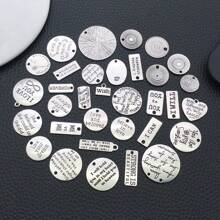 1pack Wholesale Bulk Inspiration Words Charms Inspirational Message Charm Pendants For Necklace Bracelet DIY Jewelry Making Crafting Accessory - Antique Silver - View 5