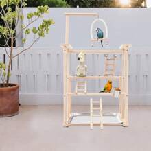 TFCFL Parrots Rack, Wood Bird Playing Stand, Pet Parrot Rack - Log Color - View 6