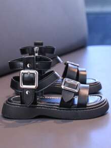 1 Pair Girls Sandals, New Summer Kids Shoes, Fashion Versatile Princess Sandals For Little Girls