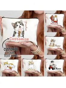 Customized Cat Lovers Design Clutch Bag, Makeup Bag Makeup Pouch Skincare Bag Toiletry Bag Packing Cubes,Travel Essentials Cruise Essentials Dorm Essentials,Wedding Bridesmaid Gifts,Mom Gifts,Birthday Gifts,Gifts For Friends And Teachers,Home Decor,Bathroom Livingroom Bedroom Decor,Bathroom Organizer,Jewelry Organizer,Lip Oil Organizer,Nail Polish Organizer Makeup Bag Storage Makeup Organizer Makeup Case