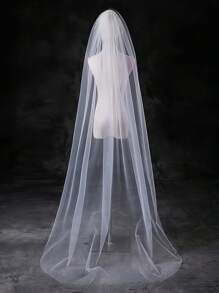 1 件女士白色头纱，优雅简约单层短款垂坠头纱 100 厘米，小号垂坠头纱 200 厘米（适合脚踝），长款垂坠头纱 300 厘米（及地），超长垂坠头纱，白色头纱和腮红，单层薄纱新娘头纱适合婚礼、派对、角色扮演、摄影道具、复古风格，带发梳，长度 100 厘米-200 厘米-300 厘米，腰部和脚踝长度头纱，超级仙女垂坠头纱，简约双层短款头纱秋季女士服装 - 多色 - 查看 8