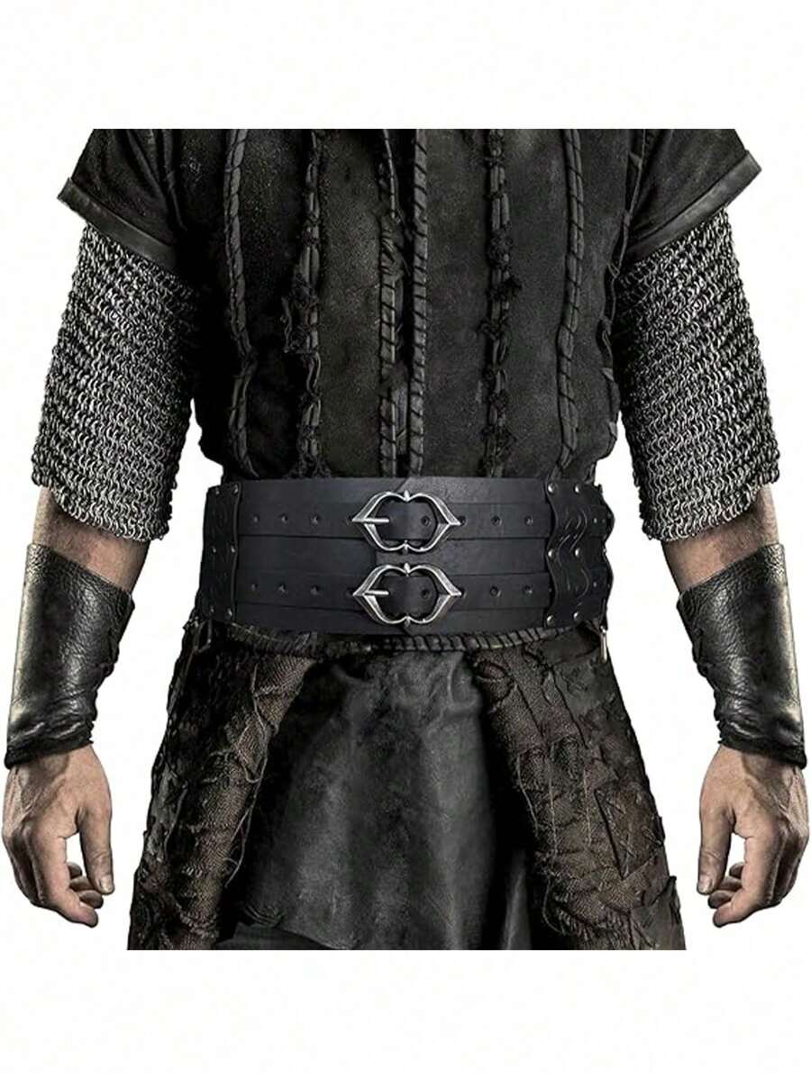 Viking Wide Belt, Medieval Faux Leather Armor Belt Knight Corset Belt ...