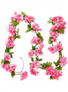 1Pc 8FT Artificial Sakura Hanging Rattan, Fake Sakura Plant Garland, Silk Rattan For Spring And Summer DIY Wedding Arch Tabletop Decoration, Fall Fake Plants, Thanksgiving, Halloween, Christmas, Outdoor Party Backdrop, Room Decoration, Garden Decoration Supplies Home Decor Back To School School Supplies