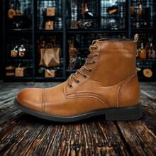 Men's Casual Chukka Boots Dress Shoes Waterproof Leather Ankle Boots Valentines - màu nâu - Xem 5