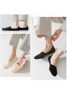 3 Pairs Men's Thin Low-Cut Invisible Socks, Seamless Fit For Comfortable Strides; Breathable, Soft, - Multicolor - View 8