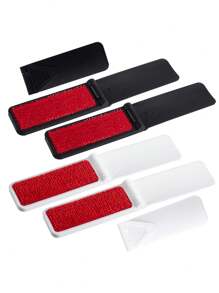 5 pièces/set Brosse à cheveux pliable portable, convient pour les costumes, le cachemire, la laine, le velours, et les poils d'animaux de compagnie - grande poignée en bois de noyer noir