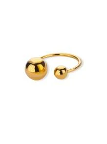 1PC Exaggerated Stainless Steel Bead Ball Rings For Women Men Open Adjustable Gold Color Stainless Steel Ring Waterproof Jewelry Gift