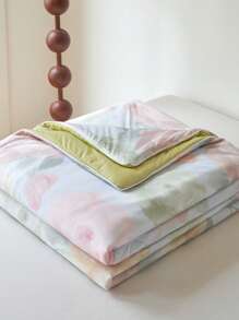 1pc Lightweight Summer Quilt, Summer Home Bedding For Bedroom, Guest Room, Hotel, Dormitory, Machine Washable Summer Duvet, Duvet Cover Only - Blue Pink - View 5