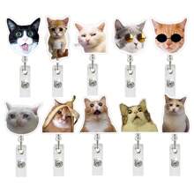 1 Pc Cute Cat Retractable Rotating Badge Reel With Alligator Clip ID Badge Holder - Multicolor - View 2