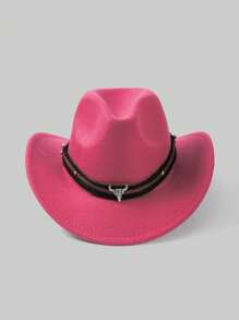 1pc Unisex Casual Polyester Quilted Rivet Western Cowboy Sunhat, Versatile Accessory For Outdoor, Travel, Vacation, All Seasons