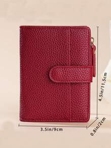 European And American Style Litchi Grain Minimalist Women Wallet High-End Quality Bifold Multi Card Slots Zipper Coin Purse For Women Wallet Mini Wallet Purse Wallet Small Wallet Wallet