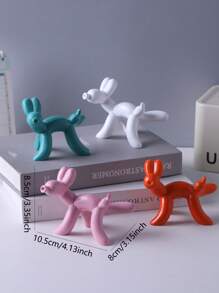 1pc Resin Balloon Dog Statue - Modern Nordic Style, Luxury Design, Suitable For Living Room, TV Cabinet And Coffee Table Decor, Blue, White, Pink, Orange Colors Available